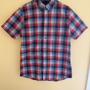 Lee Men's Casual Plaid Shirt - Red, Blue, and White